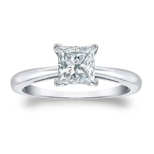 Auriya 3 carat TW Princess-cut Solitaire Diamond Engagement Ring Platinum GIA Certified