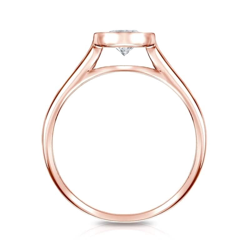Auriya 14k Gold Certified 1.25ct TDW Solitaire Bezel Set Diamond Engagement Ring