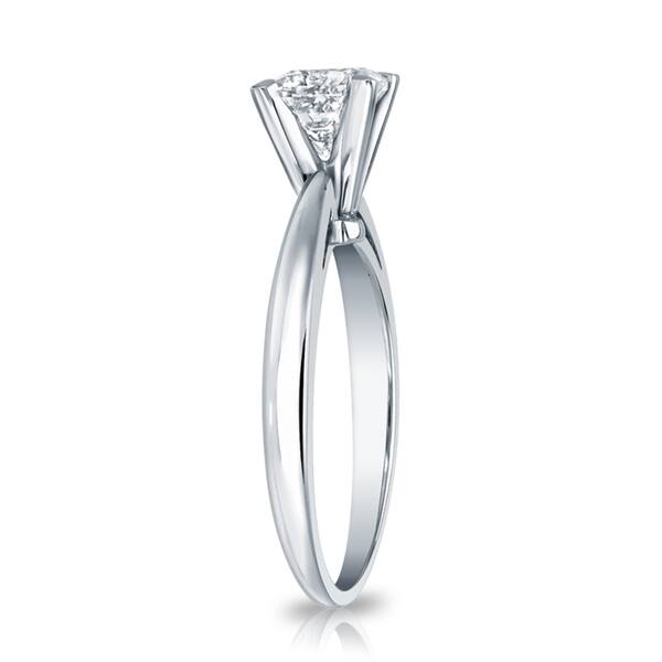 Auriya 1ctw Princess-Cut Solitaire Diamond Engagement Ring 18k Gold GIA Certified