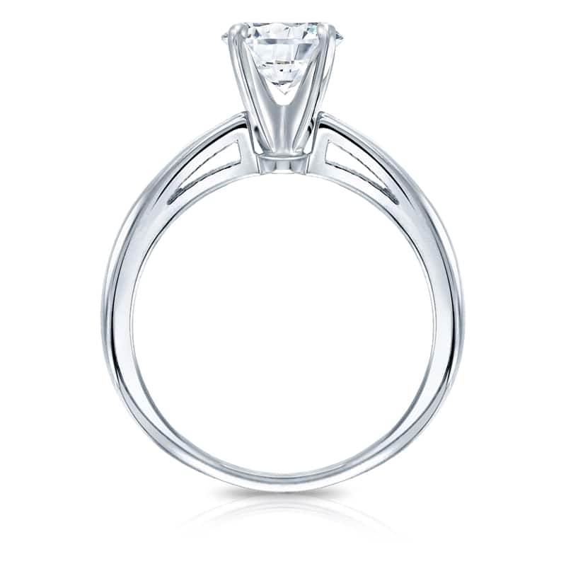 Auriya Platinum 2 1/4ctw Round Solitaire Diamond Engagement Ring GIA Certified