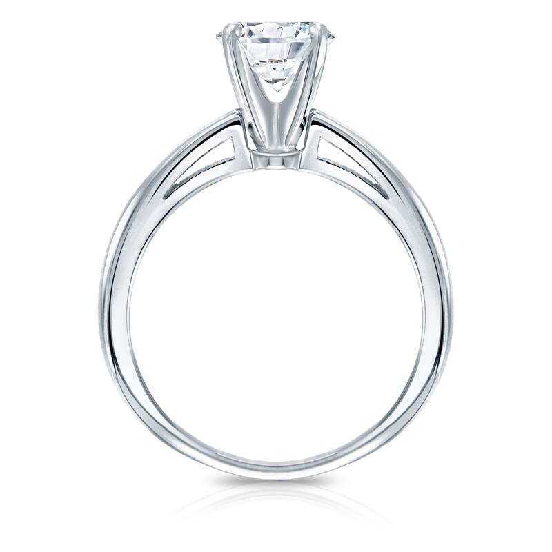 Auriya Platinum 2 1/4ctw Round Solitaire Diamond Engagement Ring GIA Certified
