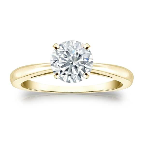 Auriya 14k Gold GIA Certified 2.00 carat TW Round Solitaire Diamond Engagement Ring