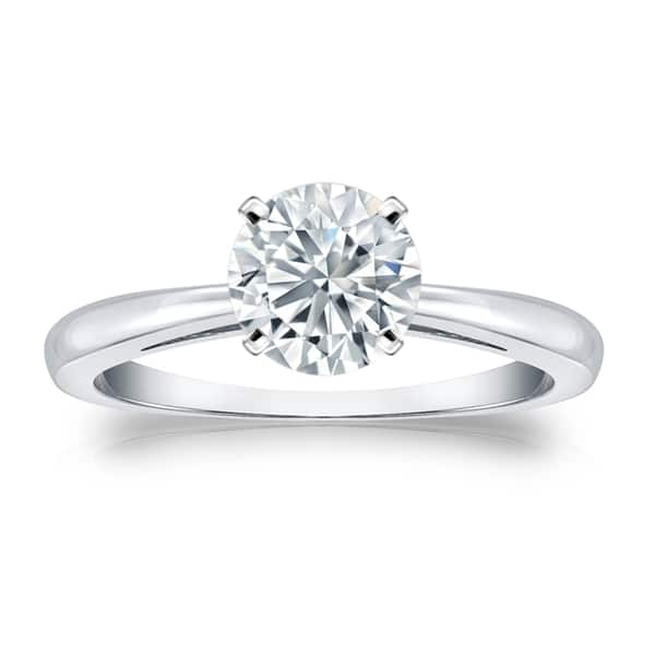 Auriya 14k Gold GIA Certified 2.00 carat TW Round Solitaire Diamond Engagement Ring
