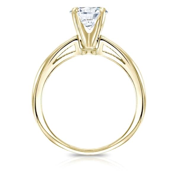 Auriya 14k Gold GIA Certified 2.00 carat TW Round Solitaire Diamond Engagement Ring