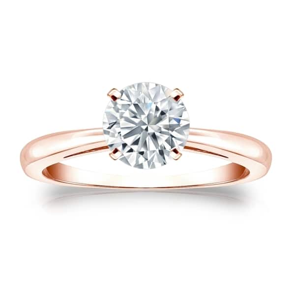 Auriya 14k Gold GIA Certified 2.00 carat TW Round Solitaire Diamond Engagement Ring