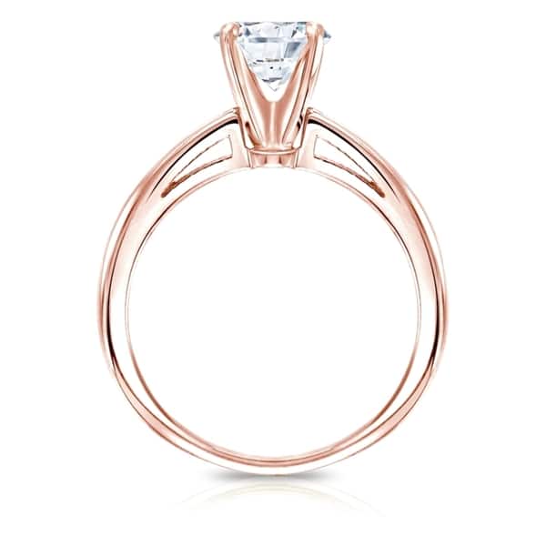Auriya 14k Gold GIA Certified 2.00 carat TW Round Solitaire Diamond Engagement Ring
