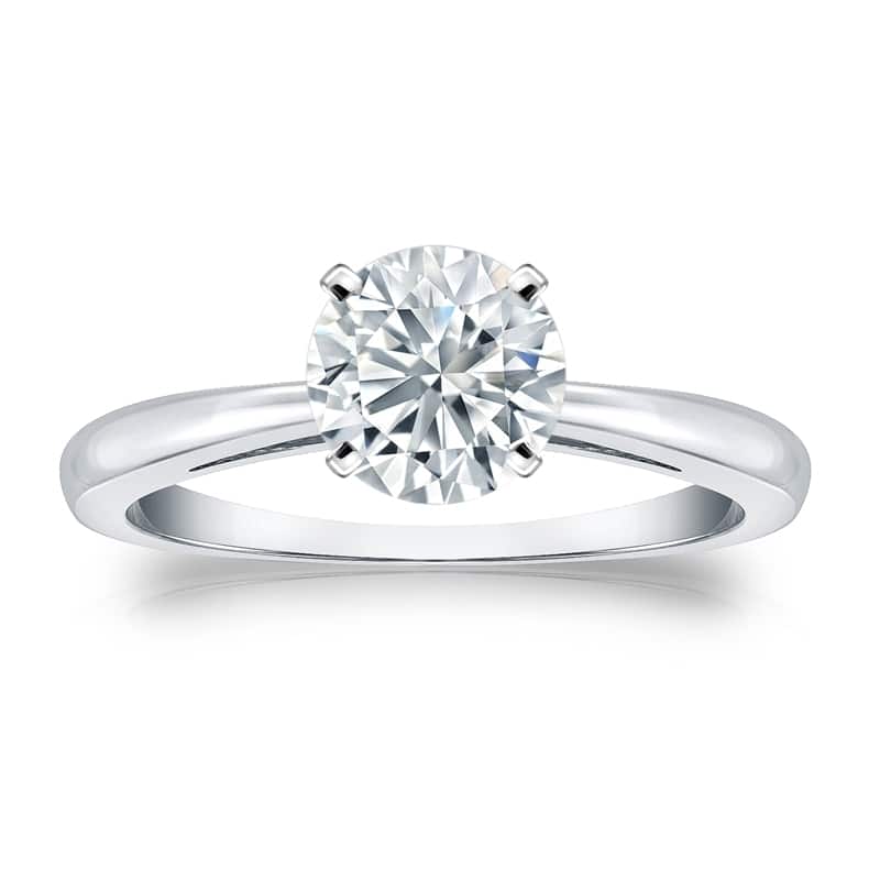 Auriya 18k Gold GIA Certified 2.00ct. TDW Round Solitaire Diamond Engagement Ring