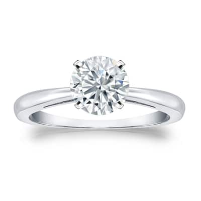 Auriya 18k Gold GIA Certified 2.00ct. TDW Round Solitaire Diamond Engagement Ring