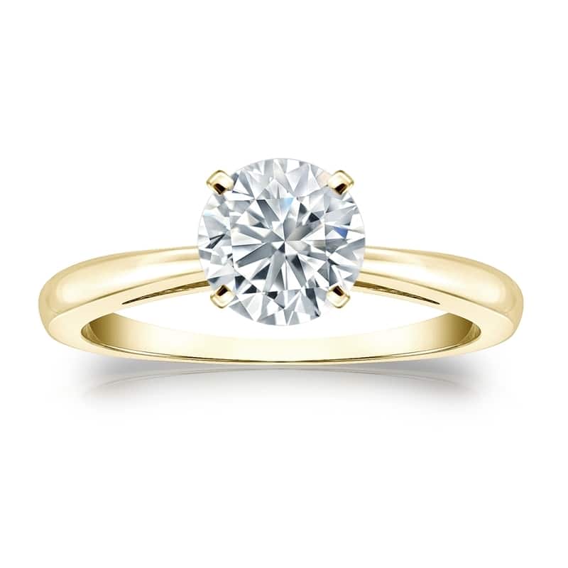 Auriya 18k Gold GIA Certified 2.00ct. TDW Round Solitaire Diamond Engagement Ring