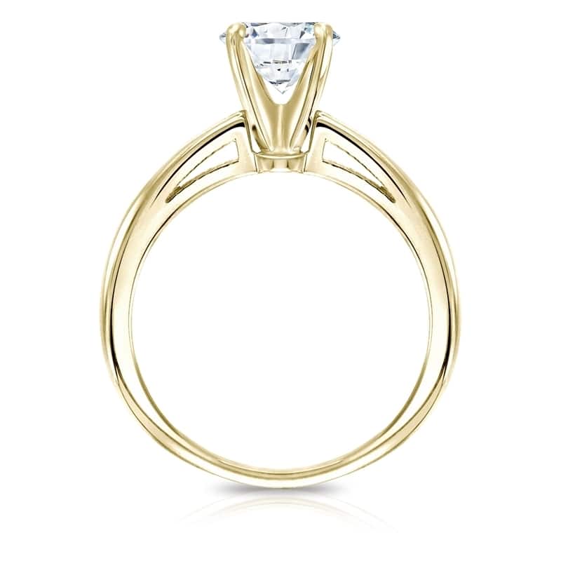 Auriya 18k Gold GIA Certified 2.00ct. TDW Round Solitaire Diamond Engagement Ring