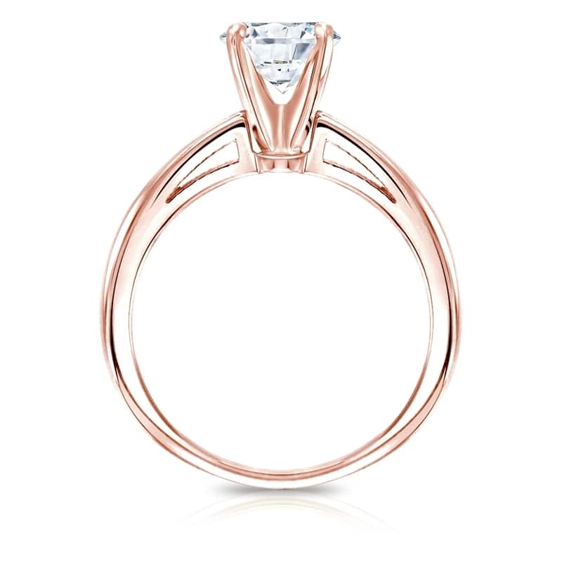Auriya 14k Gold GIA Certified 0.75 carat TW Round Solitaire Diamond Engagement Ring