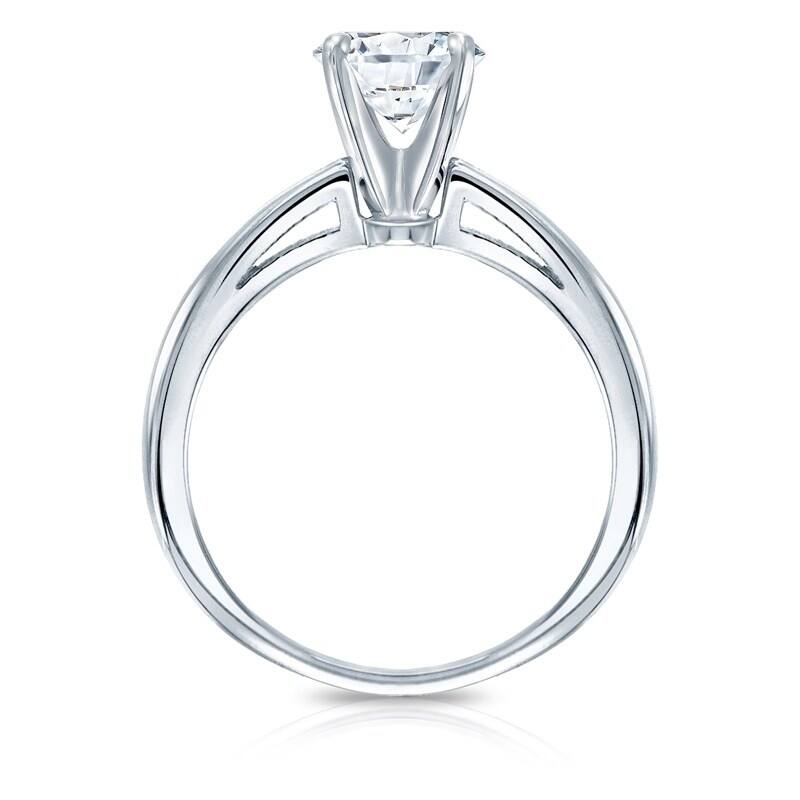 Auriya 1 1/2ctw Round Solitaire Diamond Engagement Ring 14K Gold GIA Certified
