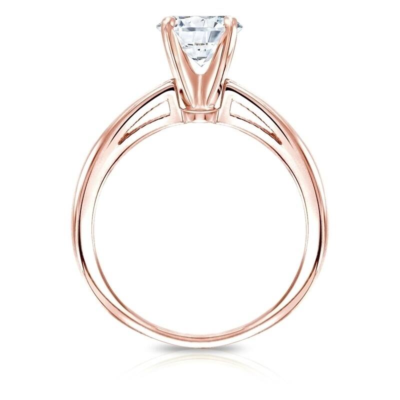 Auriya 1 1/2ctw Round Solitaire Diamond Engagement Ring 14K Gold GIA Certified