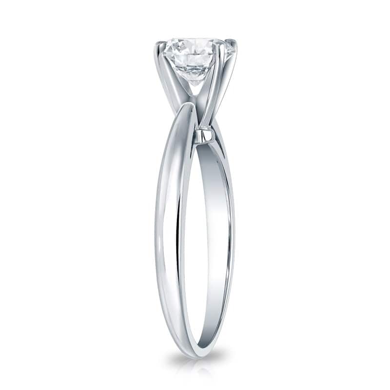 Auriya 1 1/2ctw Round Solitaire Diamond Engagement Ring 14K Gold GIA Certified