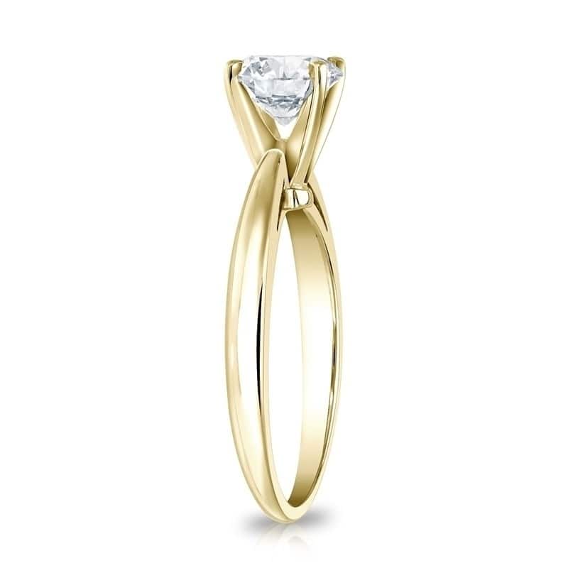 Auriya 1 1/2ctw Round Solitaire Diamond Engagement Ring 14K Gold GIA Certified