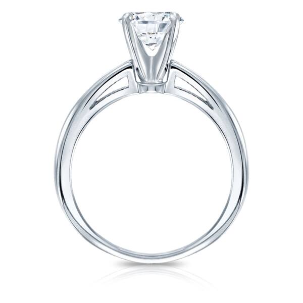 Auriya Platinum 1 1/2ctw Round Solitaire Diamond Engagement Ring GIA Certified