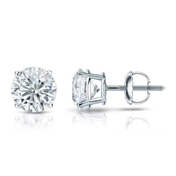 1/8-1ct,O.White,I1-I2 18k White Gold 3-Prong Martini Round Diamond Mens SINGLE STUD Earring Screw-Back 1/8-1ct,O.White,I1-I2 18k White Gold 3-Prong Martini Round Diamond Mens SINGLE STUD Earring Screw-Back