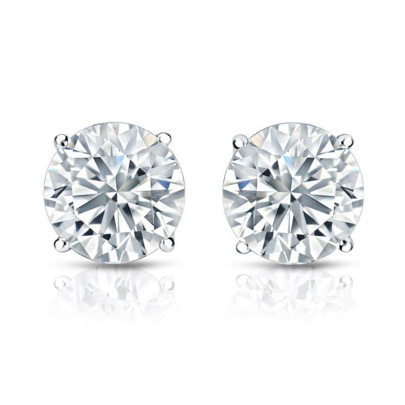 Auriya 14k Gold GIA Certified 1.00 carat TDW Secure Lock-Back Round Diamond Stud Earrings