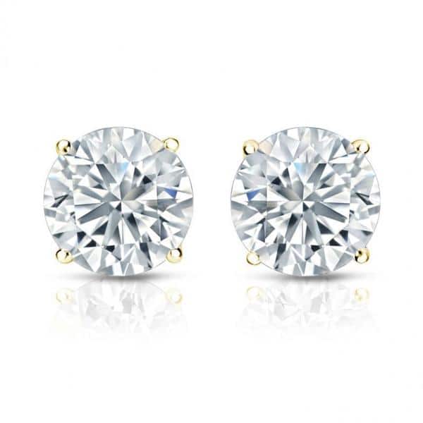 Auriya 14k Gold GIA Certified 2.00 carat TDW Round Diamond Stud Earrings