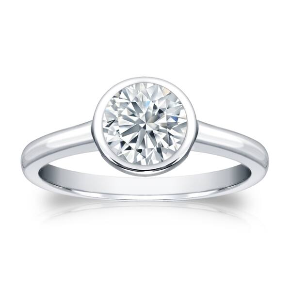 Auriya Platinum 1 3/4ctw Bezel Set Solitaire Diamond Engagement Ring GIA Certified