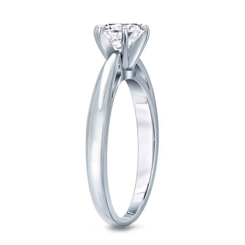 Auriya Platinum GIA Certified 2.25ct TDW Round 6-Prong Solitaire Diamond Engagement Ring