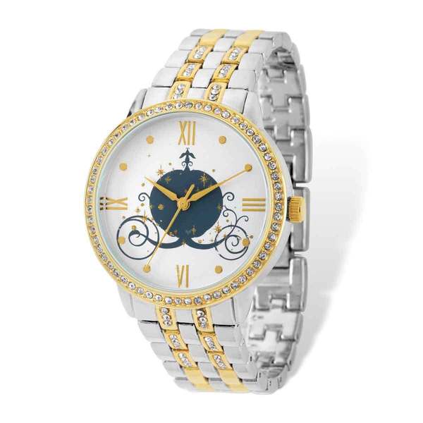 Disney Women's Cinderella Coach Design Two-tone Watch by Versil - Gold-tone