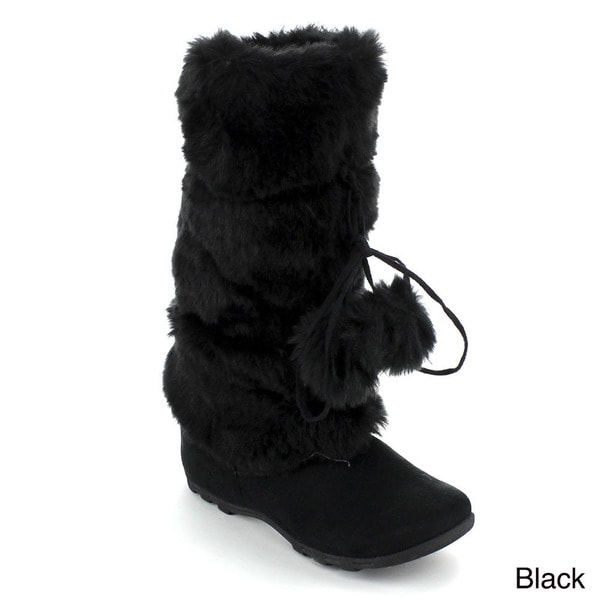 Faux fur mid calf hot sale boots