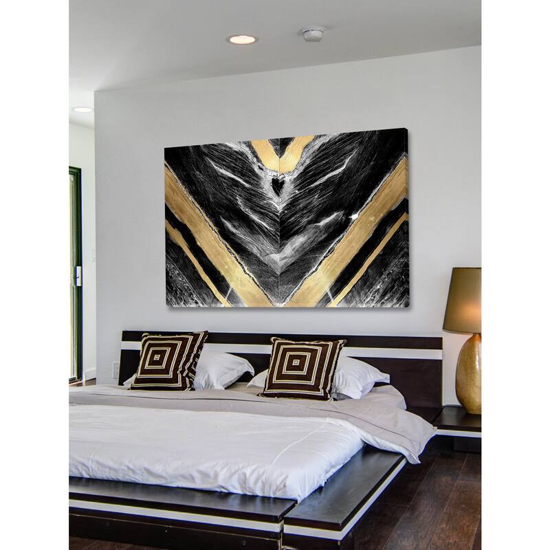 Marmont Hill - 'Golden V' Painting Print on Wrapped Canvas - Multi-Color