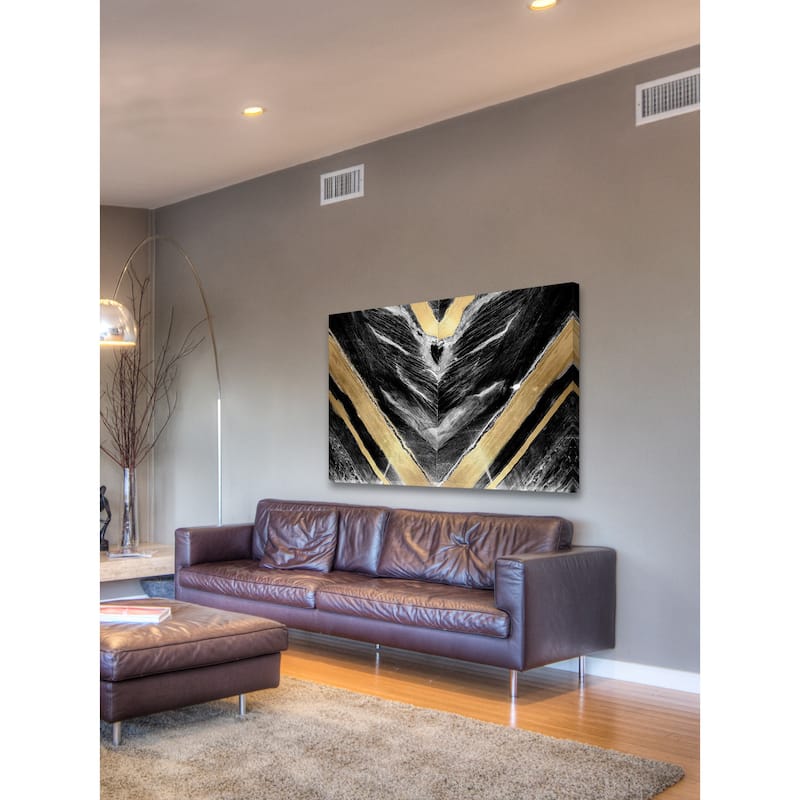 Marmont Hill - 'Golden V' Painting Print on Wrapped Canvas - Multi-Color