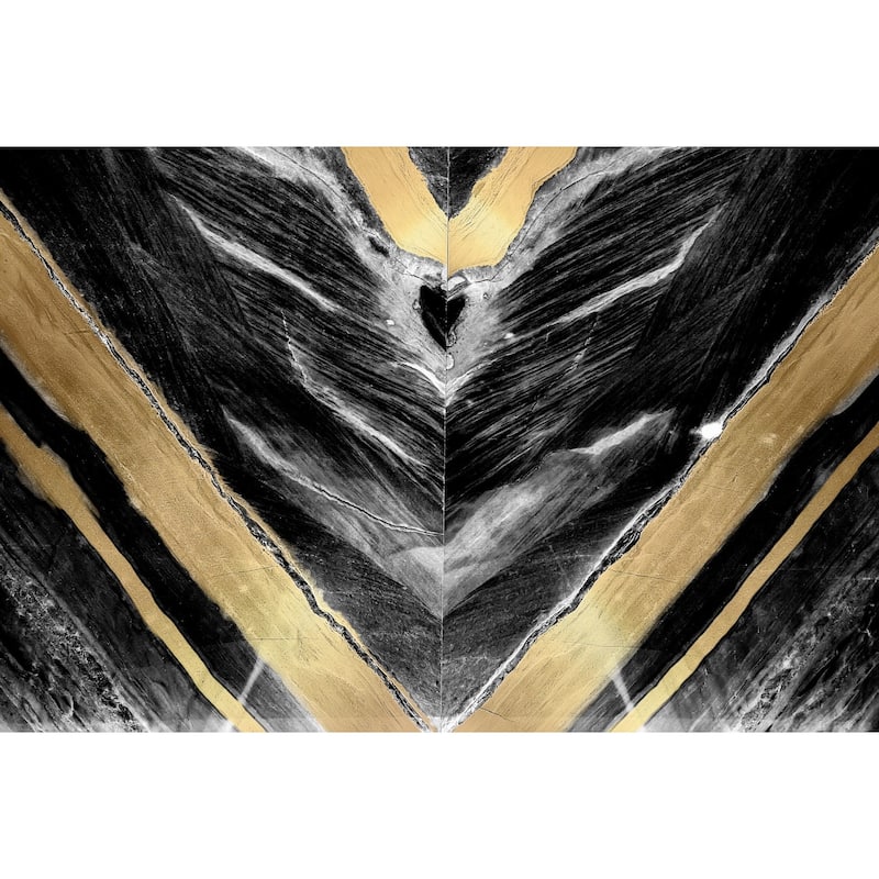 Marmont Hill - 'Golden V' Painting Print on Wrapped Canvas - Multi-Color