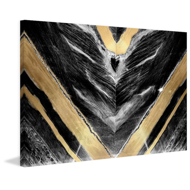 Marmont Hill - 'Golden V' Painting Print on Wrapped Canvas - Multi-Color