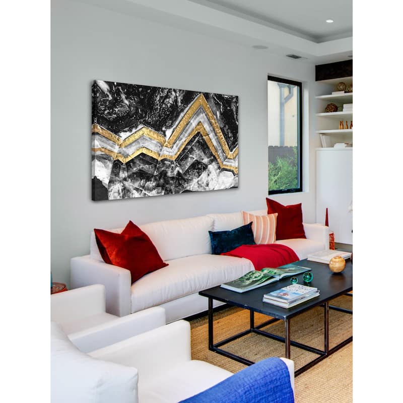 Marmont Hill - 'Gold Bands' Painting Print on Wrapped Canvas - Multi-Color
