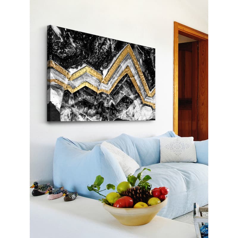 Marmont Hill - 'Gold Bands' Painting Print on Wrapped Canvas - Multi-Color