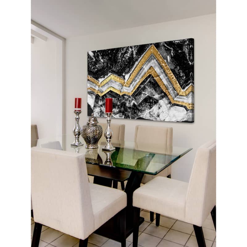 Marmont Hill - 'Gold Bands' Painting Print on Wrapped Canvas - Multi-Color