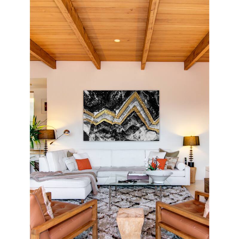 Marmont Hill - 'Gold Bands' Painting Print on Wrapped Canvas - Multi-Color