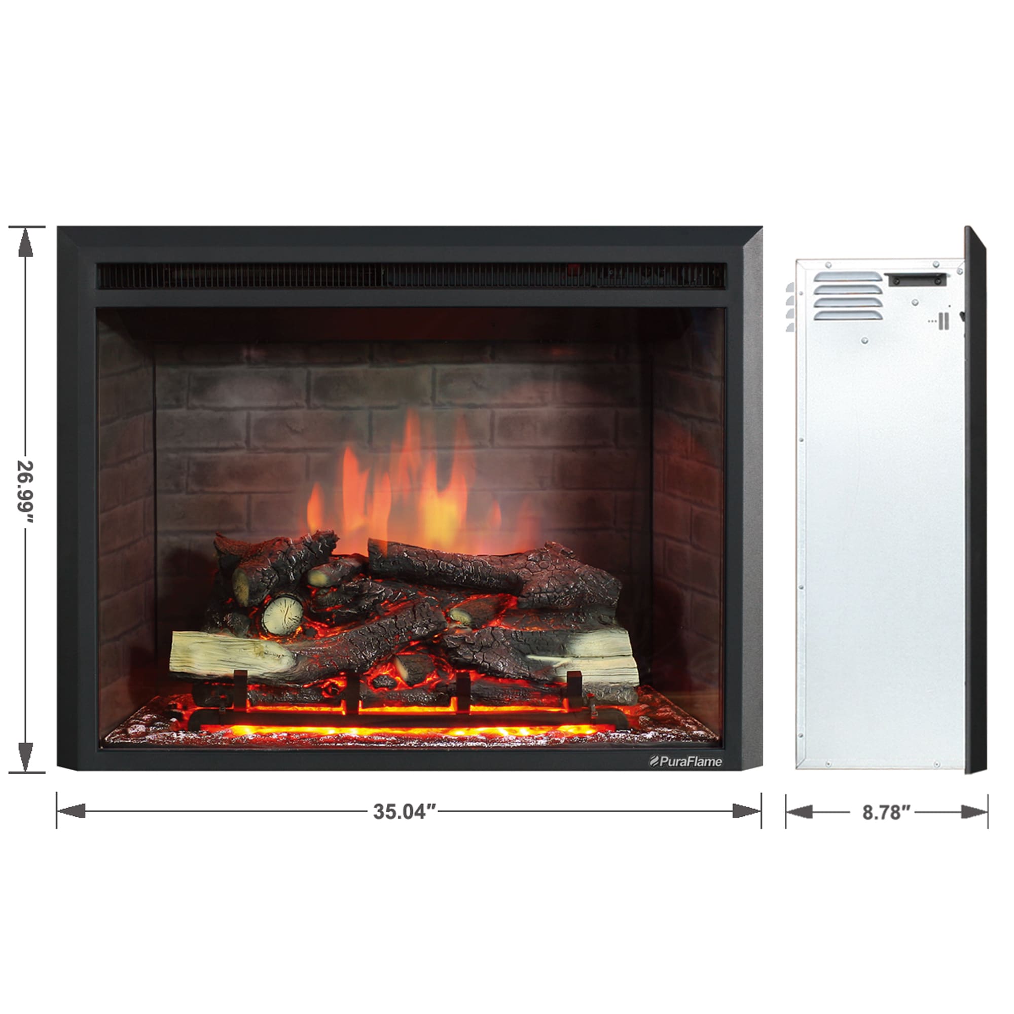 Puraflame 33 Inch Western Electric Fireplace Insert With Remote Control Overstock 13951586