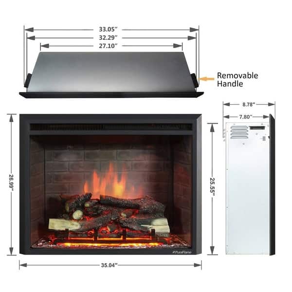 Puraflame 33 Inch Western Electric Fireplace Insert Puraflame 33 Inch Western Electric Fireplace Insert