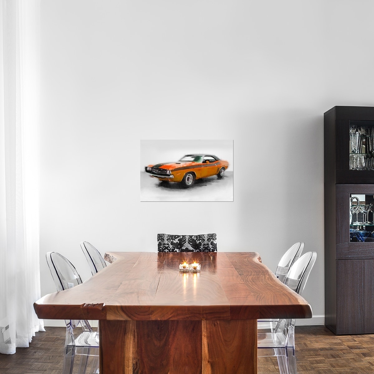 Naxart Studio '1968 Dodge Challenger Watercolor'' Stretched Canvas