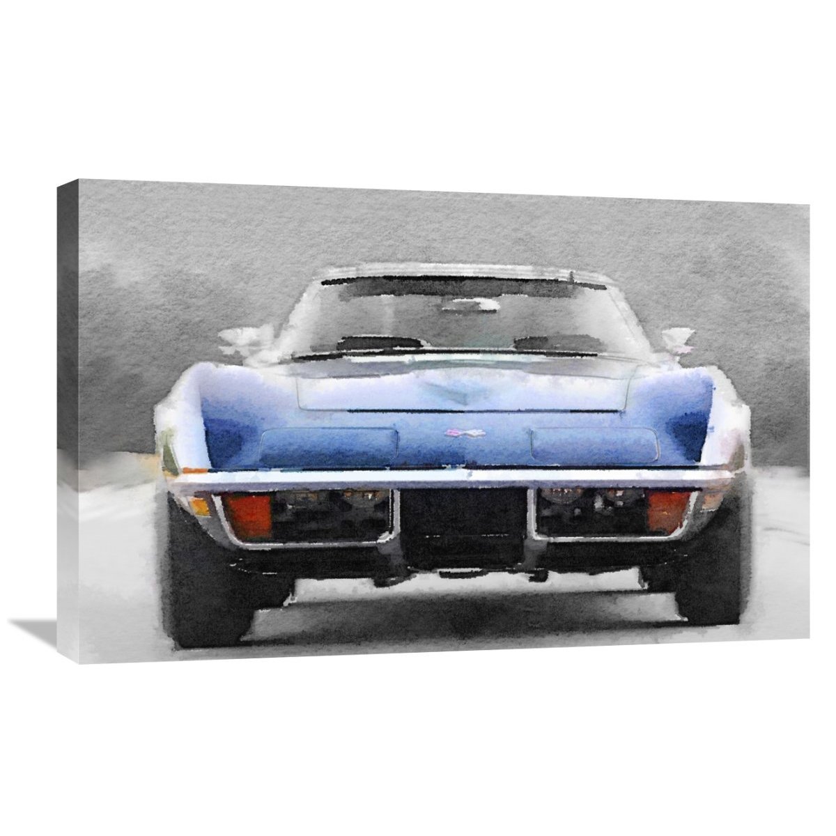 Shop Naxart Studio 1972 Corvette Front End Watercolor Stretched