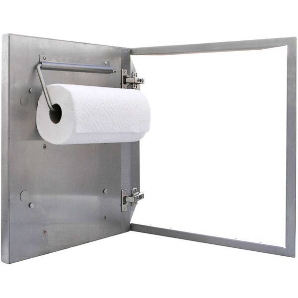 Black Cabinet Door-mounted Paper Towel Holder, Stainless Steel