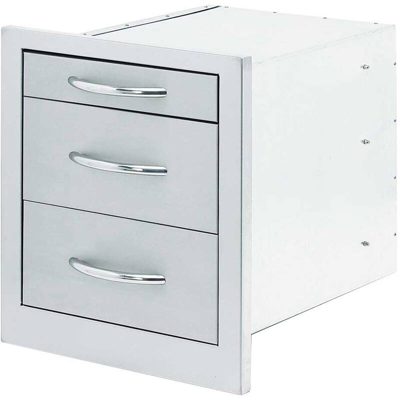 Stainless Steel Wide 3-Drawer Storage Unit for Cal Flame Grills