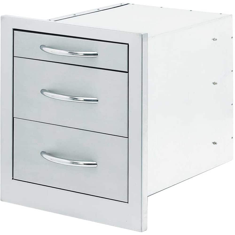 Stainless Steel Wide 3-Drawer Storage Unit for Cal Flame Grills