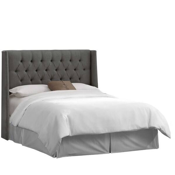 Skyline Furniture Custom Tufted Twill Wingback Headboard Overstock 13954154