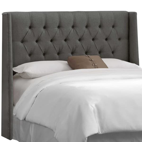 Skyline Furniture Custom Tufted Twill Wingback Headboard Overstock 13954154