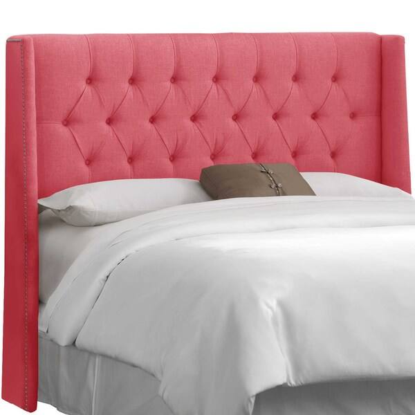 Skyline Furniture Custom Tufted Linen Wingback Headboard 13954223