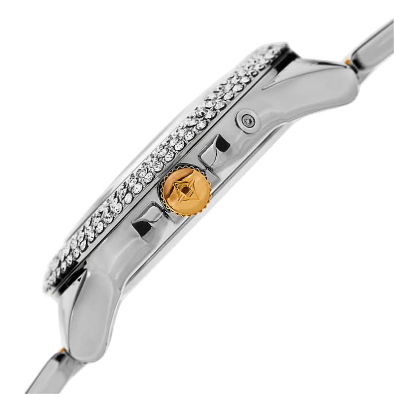 Akribos XXIV Women's Dazzling Swiss Quartz Multifunction Crystal Two-Tone Bracelet Watch