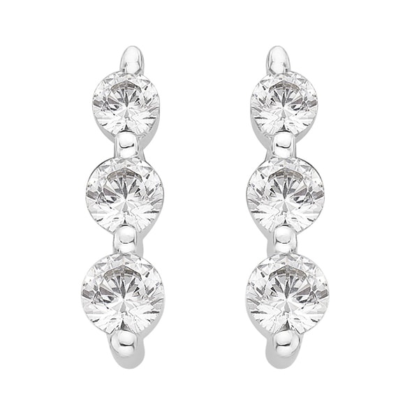 14k White Gold 1 2ct Tdw 3 Stone Diamond Dangle Earrings Free 14k White Gold 1 2ct Tdw 3 Stone Diamond Dangle Earrings