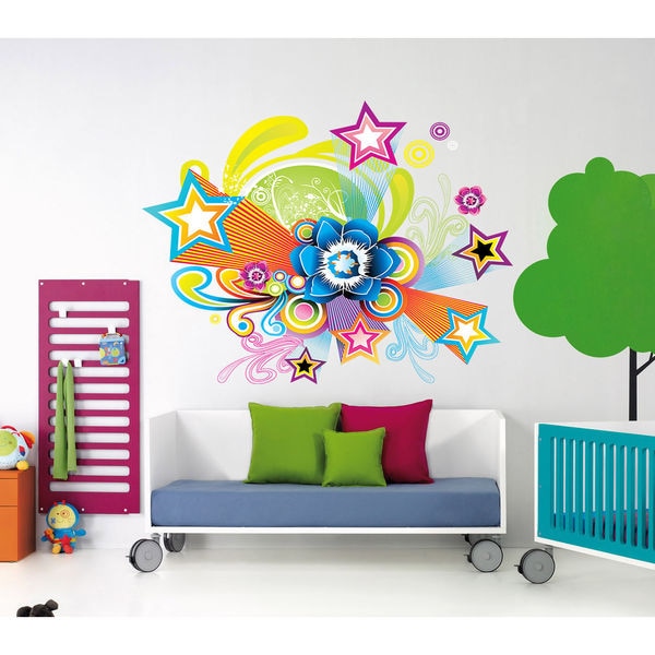 shop full color decal stars salute rainbow sticker, stars salute