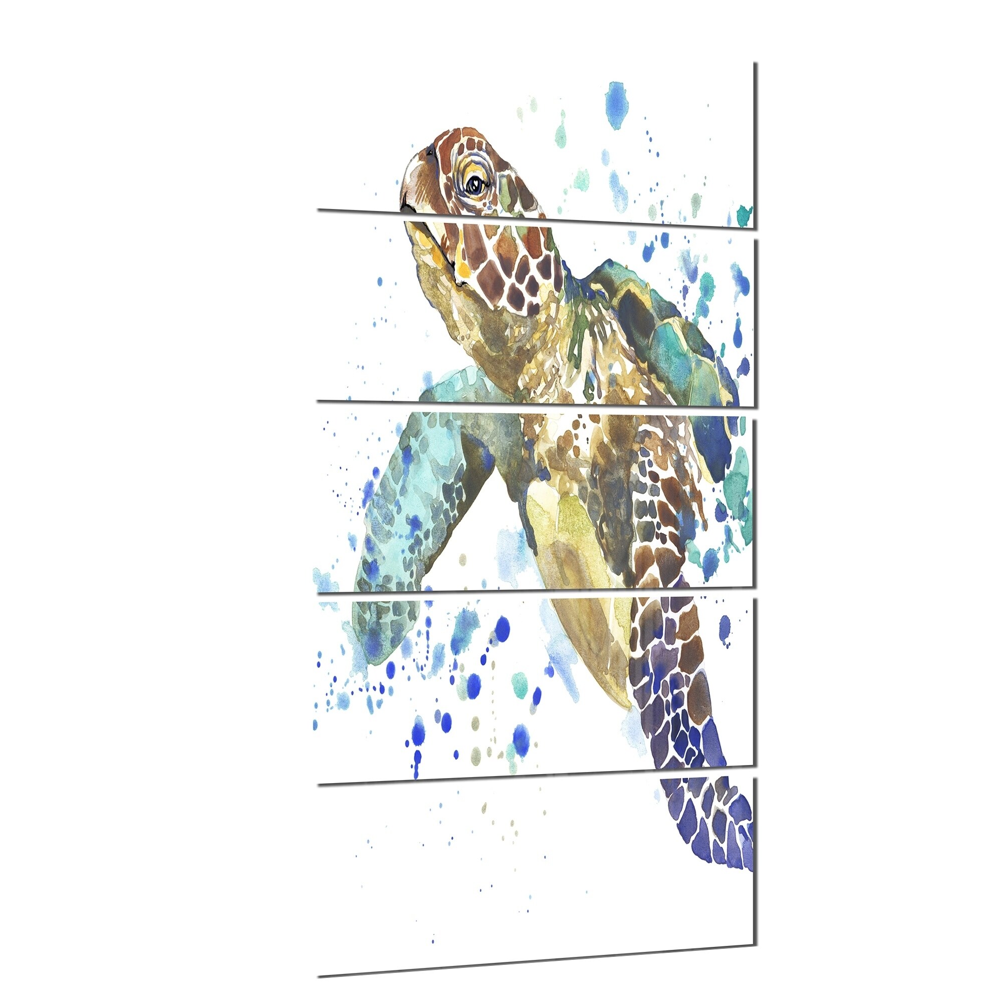 Shop Designart Blue Sea Turtle Illustration Animal Glossy Metal Wall Art On Sale Free Shipping Today Overstock 13965522