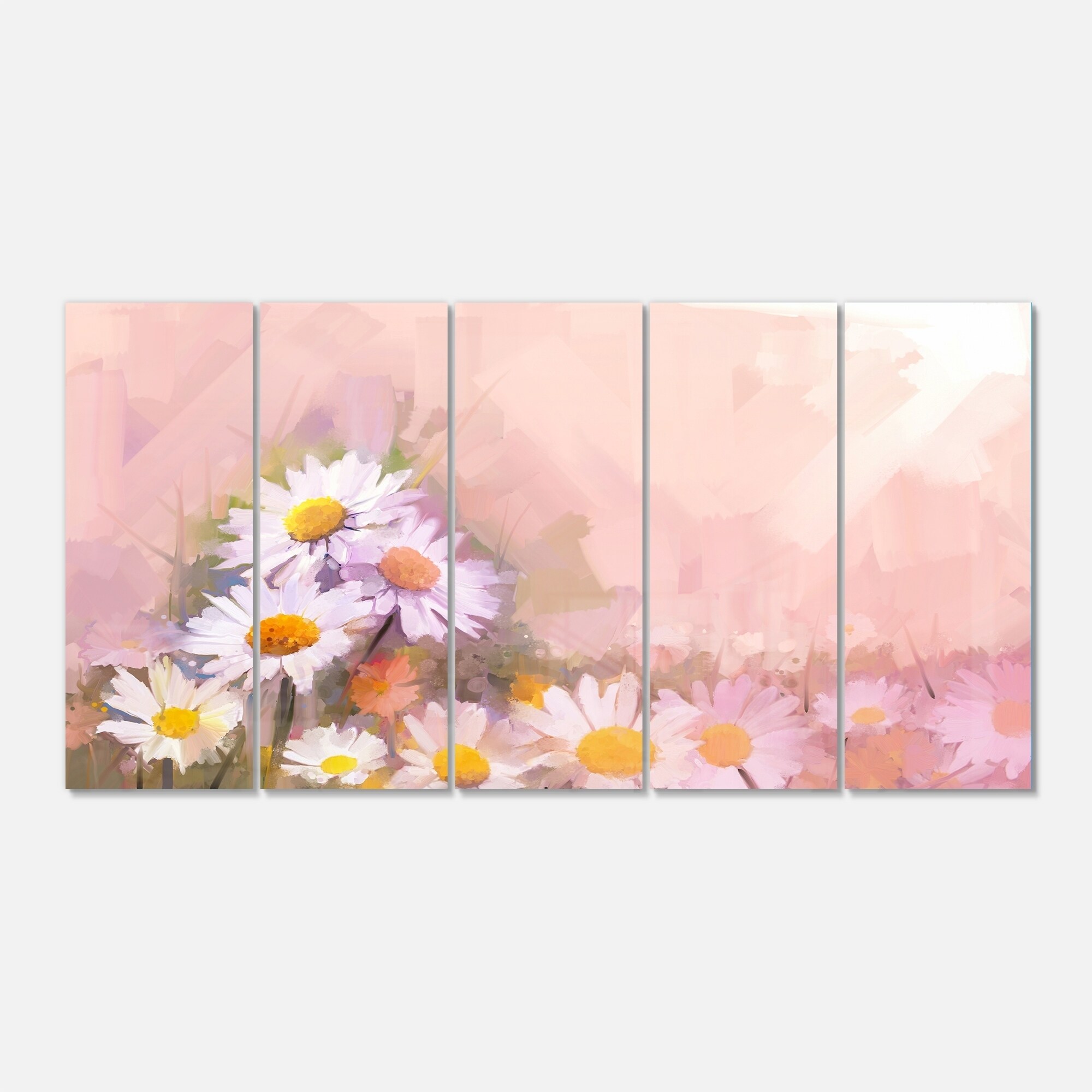 Download Designart 'Gerbera Flowers on Soft Color Back' Flower Glossy Pink 60 in. wide x | eBay